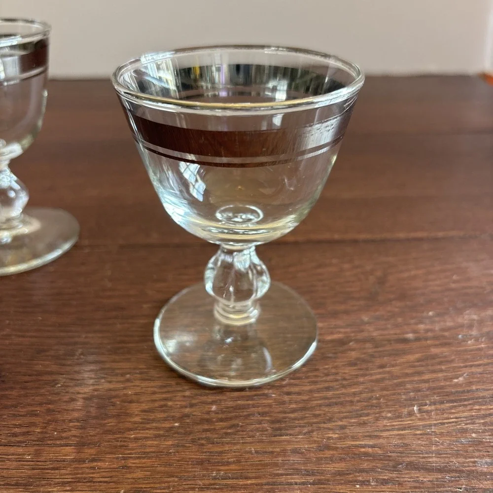 Libbey Glass Company‎ Moonmist Liquor Cocktail Glass Set Of 2